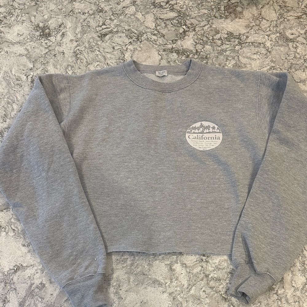 Brandy Melville Gray Cropped Sweatshirt